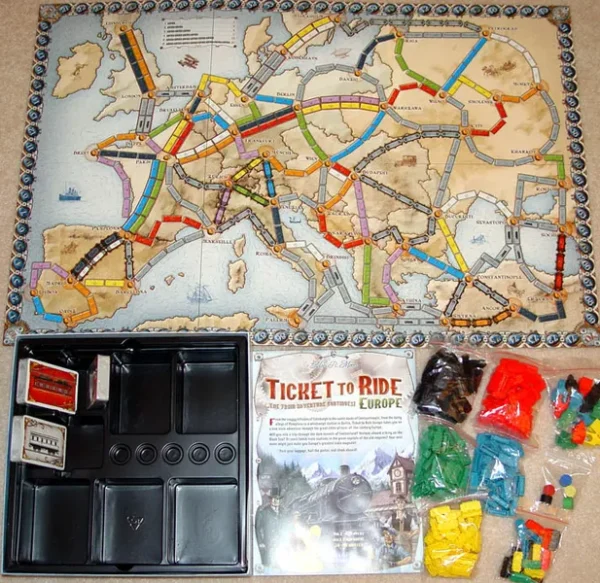 Ticket to Ride: Europe | Train Route Building & Set Collection Strategy Board Game | 2–5 Players | Ages 8+ | 30–60 Mins Playtime (Rent)