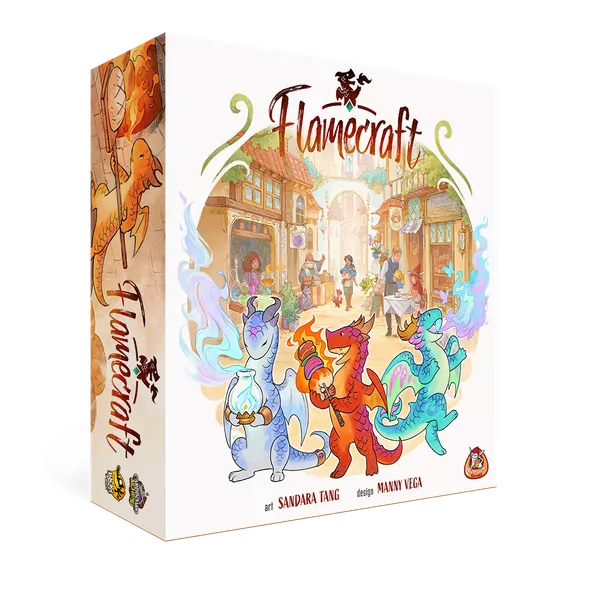 Flamecraft | Super Cute Dragon Placement & Engine-Building Fantasy Strategy Board Game | 1–5 Players | Ages 10+ | 60 Min Playtime (Rent)