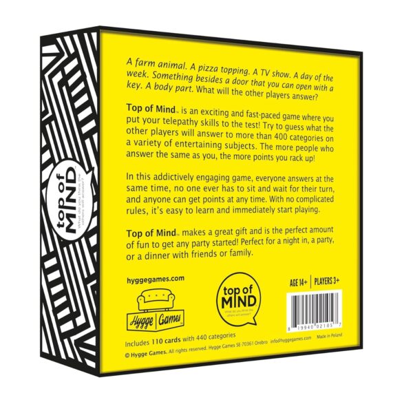 Top of Mind | Fast-Paced Word Association & Quick Thinking Party Board Game | 3–99 Players | Ages 14+ | 15–45 Min Playtime (Rent)