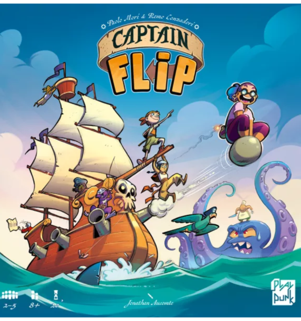 Captain Flip | Push-Your-Luck Tile Flipping Family Strategy Board Game | 2–5 Players | Ages 8+ | 20–30 Min Playtime (Rent)