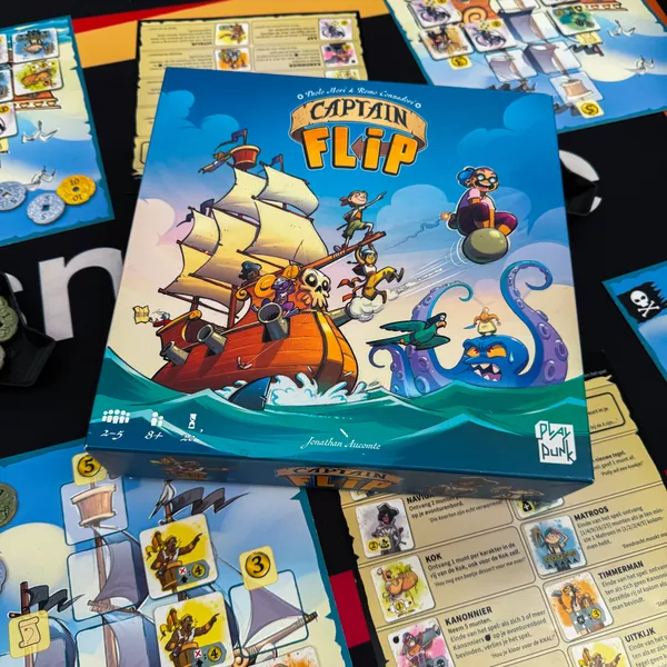 Captain Flip | Push-Your-Luck Tile Flipping Family Strategy Board Game | 2–5 Players | Ages 8+ | 20–30 Min Playtime (Rent)