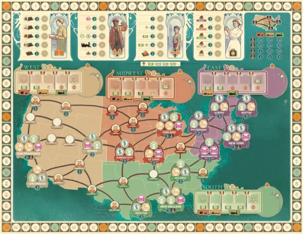 Carnegie | Economic Development & Action Selection Strategy Board Game | 1–4 Players | Ages 12+ | 90–120 Min Playtime (Rent)