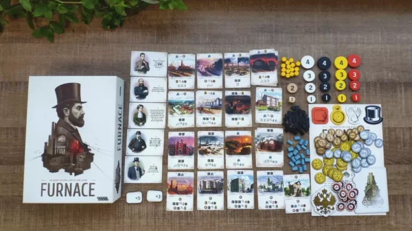 Furnace | Engine-Building & Auction-Based Industrial Strategy Board Game | 2–4 Players | Ages 12+ | 30–60 Min Playtime (Rent)