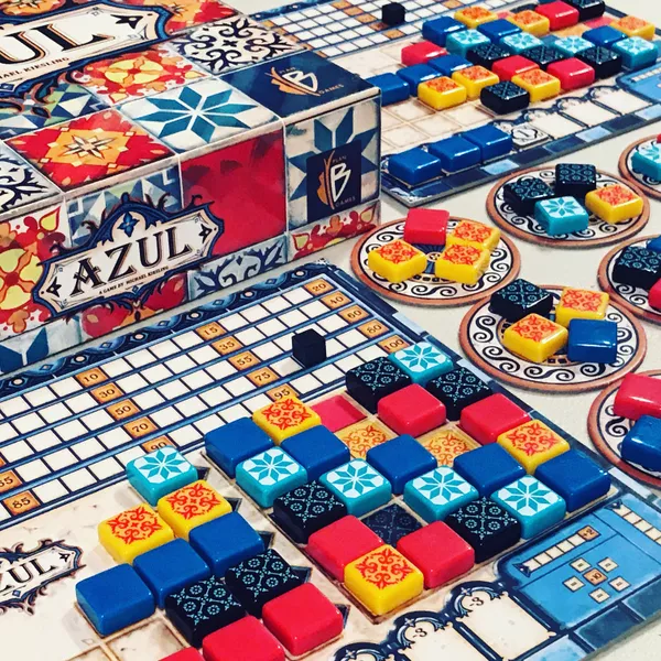 Azul | Tile Drafting & Pattern Building Abstract Strategy Board Game | 2–4 Players | Ages 8+ | 30–45 Min Playtime (Rent)