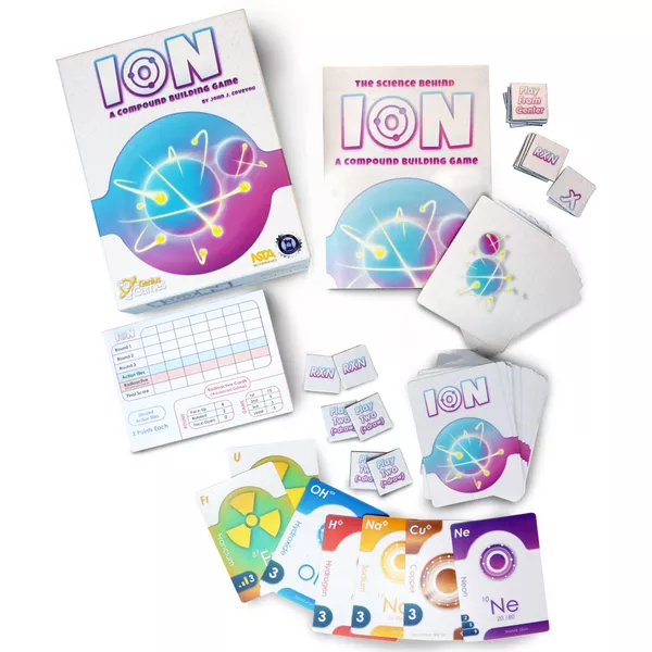 ION: A Compound Building Game | Chemistry-Themed Molecule Building Educational Strategy Card Game | 2–7 Players | Ages 8+ | 20–40 Min Playtime (Rent)