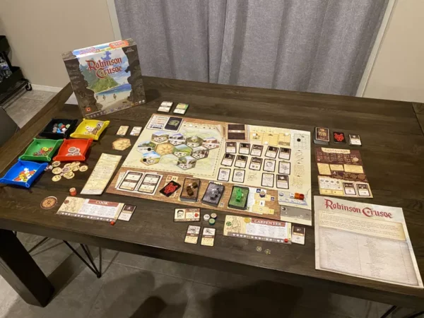Robinson Crusoe: Adventures on the Cursed Island | Cooperative Survival & Exploration Strategy Board Game on a Deserted Island | 1–4 Players | Ages 14+ | 60–120 Min Playtime (Rent)