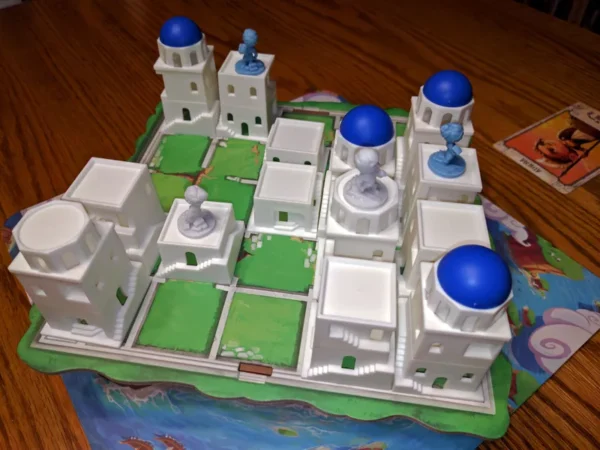 Santorini | Mythology-Themed Abstract Strategy Board Game with Simple Rules | 2–4 Players | Ages 8+ | 20 Min Playtime (Rent)
