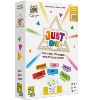 Just One 2025 1 Just One (2025 Refresh) | Cooperative Word Guessing & Creative Clue Giving Party Game | 3–7 Players | Ages 8+ | 20 Min Playtime (Rent)